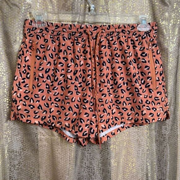Billabong Adventure Division Orange Black Cheetah Print Active Shorts Large NWT - Picture 1 of 10